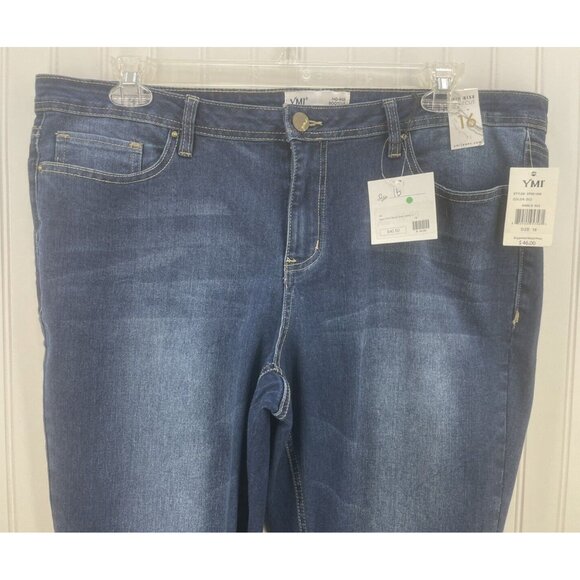 YMI Midrise Bootcut Jeans Dark Wash Women's Size 16 Style EP901656 NWT - Picture 3 of 6